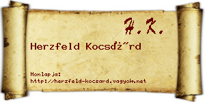 Herzfeld Kocsárd névjegykártya